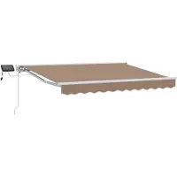 vidaXL Manueller Markisenrahmen mit LEDs Taupe 5 x 3 m
