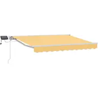 vidaXL Manueller Markisenrahmen mit LEDs Sand 4,5 x 3,5 m