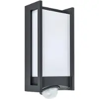 Lutec LED-Sensor-Außenwandlampe QUBO, dunkelgrau, Höhe 27 cm, IP54