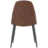 STONES Brigitte Stuhl in braunem Kunstleder mit anthrazitfarbenem Metallgestell - Gepolsterter Sitz, modernes Industriedesign - 4-teilig