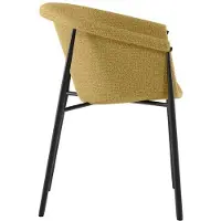 STONES Nari Esszimmerstuhl mit gelb bezogenem Sitz und schwarzen Metallbeinen in modernem Design – 56 x 58 x 79 cm