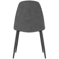 STONES Brigitte Stuhl in Vintage-grauem Kunstleder mit anthrazitfarbenem Metallgestell - Gepolsterter Sitz im modernen Industriedesign - 4-teilig