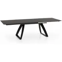 STONES Ausziehtisch Barret, Dunkelgrau, 170/270 x 90 cm, aus HPL auf MDF mit schwarz lackierten Metallbeinen – Modernes, funktionales Design