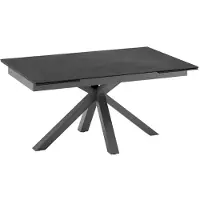 STONES Ausziehbarer Tisch Ceramica 1 160/240 cm mit mattgrauer Keramikplatte auf gehärtetem Glas und Metallgestell -