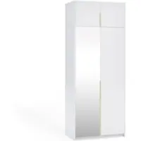 Masseno Drehtürenschrank THALIA 100/250/58cm 2-türig mit Spiegel Weiß