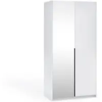 Masseno Drehtürenschrank THALIA 100/204/58cm 2-türig mit Spiegel Weiß