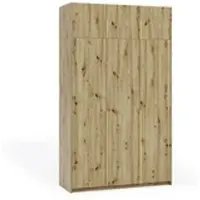 Masseno Drehtürenschrank AMARA 148/250/58cm 3-türig Eiche Artisan