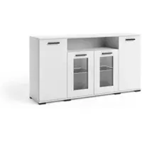 Masseno Kommode ALBANO 160 cm Sideboard mit 4 Schubladen für Wohnzimmer Schlafzimmer Modern 160x40x83 cm Weiß