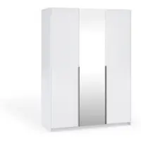 Masseno Drehtürenschrank THALIA 148/204/58cm 3-türig mit Spiegel Weiß