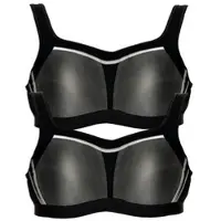 Viania Sport-BH "2er Pack Sport BH extreme", Damen, Gr. 80, Cup G, schwarz, Obermaterial: 81% Polyester PES. 16% Polyamid PA. 3% Elasthan EL., BHs Sport-BH