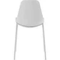 STONES Frida Stuhl, modernes Design aus Polypropylen mit Metallbeinen – ergonomischer Sitz für das Homeoffice – Farbe: Weiß