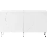 STILVORA Sideboard aus MDF und Spanplatte, Weiß, 140x40x77,5 cm, Push-to-Open