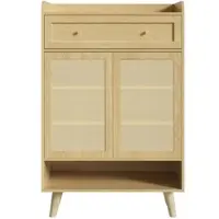 STILVORA Schuhschrank aus Spanplatte, Light Oak, 80x35x105 cm, Push-to-Open