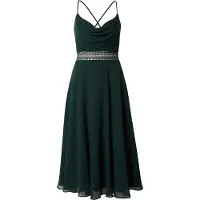Vera Mont Cocktailkleid "Cocktailkleid mit Wasserfallausschnitt", Damen, Gr. 44, EURO, grün (schwarz moss), Obermaterial: 100% Polyester PES., Kleider Cocktailkleid