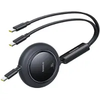 Baseus Kabel zwijany Free2Pull Mini 100W 3w1 USB-C - 2xUSB-C 1.2m - czarny
