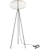 STONES Mizar LED-Stehleuchte 5W 3000K, Lampenschirm aus poliertem Messing und mattschwarzes Metallgestell, Design – Serie Mizar