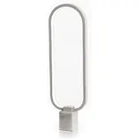 STONES Naos LED-Tischleuchte mit weißem Metallschirm und -gestell, edlem Marmorsockel, 3000K-Licht, elegantem Design – Naos