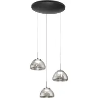 FABAS LUCE LED-Hängeleuchte Lucille, 3-flammig, rauchgrau, CCT, Dimmer