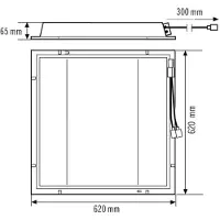 ESYLUX EQ10132490 LED-Leuchtenset mit prismatischer (CRYSTAL) Abdeckung (Diffusor), LED-Leistung 120W. Bestehend aus 4 Leuchten mit 30W