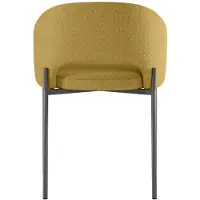 STONES Greta-Sessel, gelb bezogen mit anthrazitfarbenen Metallbeinen, runder Stuhl, 55,5 x 52 x 78,5 cm – Kollektion Greta