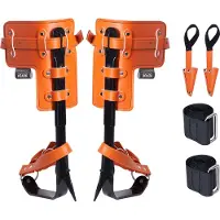 Vevor Baumkletterspikes, 1 Paar Klettersporne aus legiertem Stahl, 350 lbs Tragkraft, Baumkletterausrüstung mit Gurten und Spike-Schutz, Baumpflegeausrüstung für Kletterer, Jagen, Obstpflücken, Orange