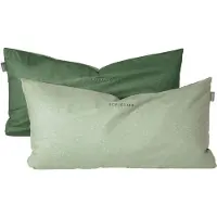 Schiesser Kissenhüllenset Doubleface | Zweifarbig | Renforcé | 2-teilig | 100% Baumwolle | Angenehm weich & glatt | YKK-Reißverschluss | 40x80 cm | Grün