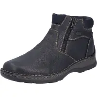 Rieker Herren Stiefeletten Leder Warmfutter Weite H – Bequeme Winterschuhe 05362, Größe:45 EU, Farbe:Schwarz