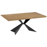 STONES Stark - Fester Tisch (200 x 100 cm) aus schwarzem Furnier