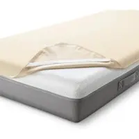 Sleezzz Basic Molton Matratzenschutz 80 x 200 cm, Matratzenschoner aus 100 % Baumwolle, Naturfarben , Fixspann