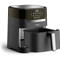 Tefal Easy Fry &amp; Grill Heißluftfritteuse, 2-in-1 Technologie (Heißluftfritteuse und Grill), Digitalanzeige, 4,2 Liter für 6 Portionen, 8 Kochprogramme, Energiesparend, Ohne Öl, Schwarz, XL, EY5058