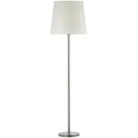 Brumberg 58160150 Stehleuchte nickel matt mit Stoffschirm rohweiss, 1 x E27, max. 15 W LED, IP20