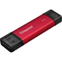 Kingston Technology 1TB Tragbare SSD mit Dual USB-A/C, bis zu 1050MB/s USB 3.2 Gen 2, 1 TB, USB Type-A / USB Type-C, 3.2 Gen 2 (3.1 Gen 2), 1050 MB/s, Schwarz, Rot