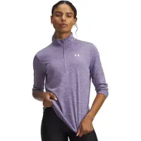 Under Armour Damen Langarm Shirt Tech 1/2 Zip- Twist 1384225-520 M - Purple Luxe/White - M