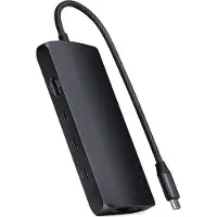 Satechi USB-C Multiport Adapter 8K (Ethernet) – Unterstützt 4K 60Hz/120Hz/144Hz oder 8K @ 30Hz – 1 x USB-C PD Port bis zu 100W – 1 x Gigabit Ethernet-Anschluss unterstützt 10/100/1000Mbps