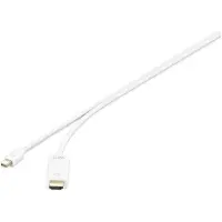 Renkforce Mini-DisplayPort / HDMI Adapterkabel Mini DisplayPort Stecker, HDMI-A Stecker 1.80 m Weiß RF-4660902 vergolde
