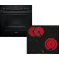 Siemens iQ300 HE213ABB3 + EA631GNA1E, Glaskeramikkochfeld, 4 Zone(n), Glaskeramik, Schwarz, Touchsteuerung, 59,2 cm