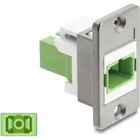 DeLOCK Panel Mount SC Simplex Buchse zu SC Simplex Buchse silber / lindgrün / weiß, SC/SC, Weiß, Silber, Limette, Multi-Modus, Zink, Kunststoff, 19,1 mm, 27,4 mm