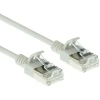 ACT Graues 0,15 Meter langes LSZH-U/FTP-Cat6a-Datencenter-Slimline-Patch-Kabel mit RJ45-Anschlüssen und Knickschutz, 0,15 m, Cat6a, U/FTP (STP), RJ-45, RJ-45, Grau