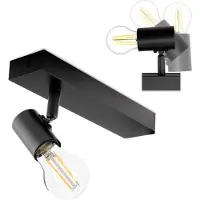 LUMILED Wandleuchte verstellbare Wandlampe 1-flammiger Spot Drehbar, Matte Schwarze Farbe , 1x E27 Fassung max.12 W LED IP20 230V Spotlampe, Wandspot Spots rund Downlight