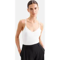 Seidensticker Trägertop "Schwarze Rose", Damen, Gr. L, weiß, 95% Baumwolle, 5% Elasthan, unifarben, regular fit, Tops Trägertop, Ohne Arm V-Neck Uni