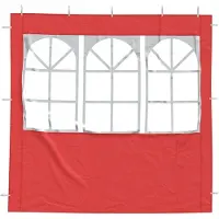 vidaXL Partyzelt-Seitenteil 2 Stk. 200 x 195 cm Rot PE und Stahl