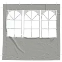 vidaXL Partyzelt-Seitenteil 2 Stk. 200 x 195 cm Hellgrau PE und Stahl