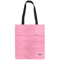COFI Stylische Einkaufstasche - Freizeittasche ohne Muster mit Druckknopfverschluss Umhängetasche aus Polyester Rosa