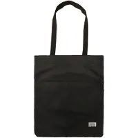 COFI Stylische Einkaufstasche - Freizeittasche ohne Muster mit Druckknopfverschluss Umhängetasche aus Polyester Schwarz