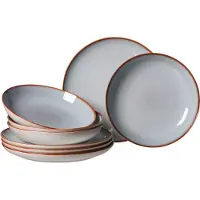 Ritzenhoff & Breker Tafelservice "Teller Set, Geschirr-Set Portofino", grau, 8 Stk., Steinzeug, Geschirr-Sets, Tafelservice, Reaktivglasur, jedes Stück ein Unikat, 8 Teile, für 4 Personen