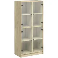 vidaXL Highboard mit Türen Sonoma-Eiche 68x37x142 cm Holzwerkstoff
