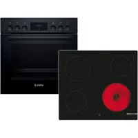 Bosch HNDBB210 Set Einbauherd HEF113BB0 + Glaskeramikkochfeld NKE611GA2E