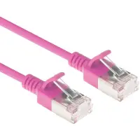 ACT Rosa 0,5 Meter langes LSZH-U/FTP-Cat-6a-Datencenter-Slimline-Patch-Kabel mit RJ45-Anschlüssen und Knickschutz, 0,5 m, Cat6a, U/FTP (STP), RJ-45, RJ-45, Pink