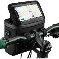 Trizand 27339 Fahrradtasche mit Handyhalterung, wasserabweisend, 4 l, schwarz