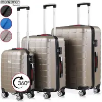 Monzana Koffer Handgepäck Trolley mit TSA Schloss Zwillingsrollen Teleskopgriff Standfüße Größe XL Reisekoffer Rollkoffer